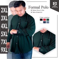 KEMEJA Men's Jumbo Polo Shirt Long Sleeve Big Size xxxl xxxxl 4xl 5xl 6xl 7xl 9xl Size Oversize