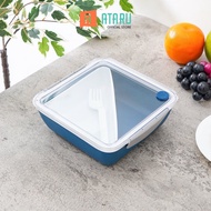 B a R U Ataru 1.2 Ltr Food Container Spork Clip Gm - biru Lunch Box Food Grade Food Box With Clip