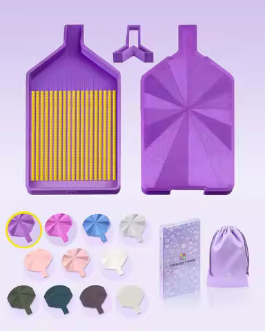 Silky Diamond Painting Tray with Lid - Prismatic Shine, No-Spill Design for 5D Beads Storage & Organ