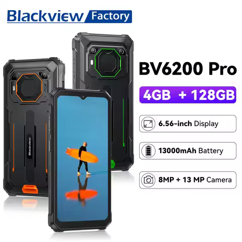 Blackview BV6200 Pro Rugged Smartphones 6.56''HD Waterproof Telephone Portable 13000mAh Battery 6GB+