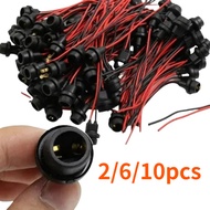 10PCS T10 W5W LED Bulb Socket Circular Marker Light Socket Connector Extension Accessory Power Plug