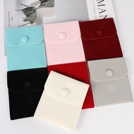 Snap Bag Ready Stock Jewelry Flannel Double-Sided Fleece Bracelet Snap Flap Bag Printed LOGO Jewelry