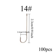 Ackibbik 100pcs Long Shank Fishing Hook Live Bait Hook Sea Fishing Hook Worm Hook Freshwater Fishhoo