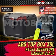 [KELEX Adventure] 36L ABS Top Box Black Carbon Edition Premium Motorcycle Aluminium Aluminum Plastic