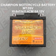 CHAMPION MTZ6V MAINTENANCE FREE MOTORCYCLE BATTERY FOR YAMAHA NMAX/HONDA ADV150/CLICK