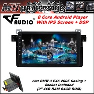 (4GB RAM 64GB IPS + DSP)BMW 3 E46 2005  9'' Inch Android 8.1 and Play With WORLD TV CHANNELS Android