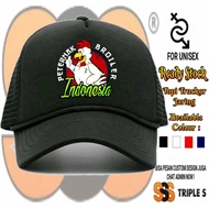 INDONESIAN BROILER FARMERS' PROFESSIONAL NET TRUCKER HAT CUT CHICKEN FARMERS' HAT