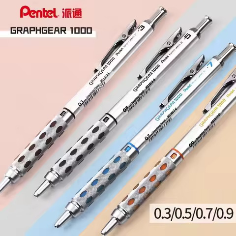 Japan Pentel Mechanical Pencil Graphgear 1000 Metal Low Center of Gravity Scalable Pen Tip 0.3/0.5/0