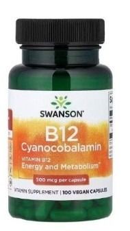 美國 Swanson 維生素 B12 維他命B12 (500 微克) 100 粒膠囊 Vitamin B12
