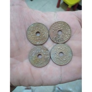 " uang Kuno koin 1 sen bolong jaman belanda