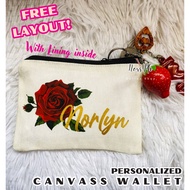 Personalized Canvas Wallet with Lining 4x6