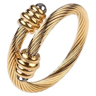 Dorriss Cable Rings Vintage Twisted Open Ring for Women Adjustable Designer Fashion Brand Stainless 