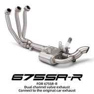 High Performance Motorcycle Exhaust Pipe Dual Channel Valve Front Connecting Pipe for 675SR CF675SR 