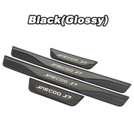 4ชิ้น ABS ฝาครอบชายบันไดแถบติดขอบประตูรถมีสไตล์สำหรับ JAECOO 7 J7 SHS PHEV 2023 2024 2025 2026เหยียบ