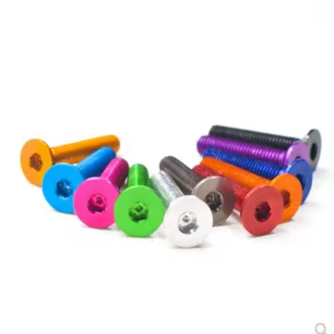 10pcs M3 M4*6/8/10/12/14/16/20/25 Anodized Colorful Aluminum Flat hex socket countersunk head Screw