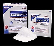 Dukal DUK 1412-18B Woven Cotton Gauze Pad, 12-Ply, Sterile, 4" x 4" (Pack of 1800)