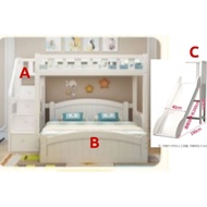 High and low bed solid wood modern elevated bed children's bunk bed adult combined bed loft bed with