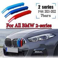 3pcs ABS Car Racing Grille Strip Trim M Clip For BMW F22 F44 F45 F23 F46 2 Series 2014-2021 2022 Gri