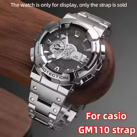 GM-110 Metal Watchband bracele For Casio G-SHOCK 5553 GM110 GM-110B-1APR GM-110G-1A Stainless Steel 