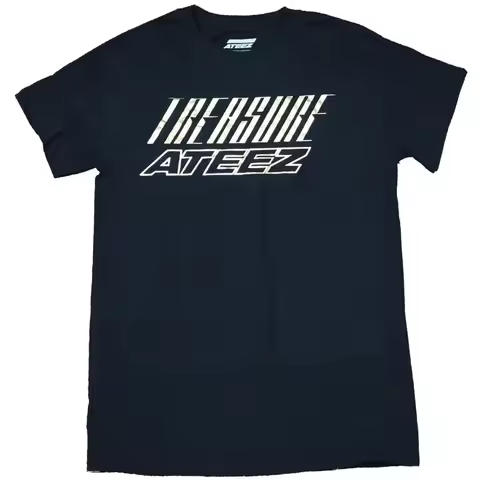 Treasure Ateez Adult New T Shirt Foil Gold Word Logo