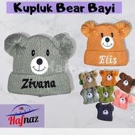 Baby Beanie Hat 0-3 Years Tddy Bear Model Custom Name No PO