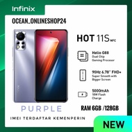 INFINIX HOT 11s NFC RAM 6GB 128GB - PURPLE - 90Hz - HELIO G88 - RESMI