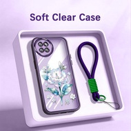 VRQR Cover for Itel S23 A50C A70 A06 S665L A665L INS Crystal Flower Clear Shockproof Phone Case with