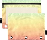 Gradients Peach Pencil Pouch 3 Ring Binder Zipper Binder Pencils Bags Zip up School Clear Binders Po