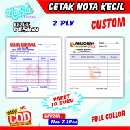 PAKET (10 BUKU) CETAK NOTA COSTUM 2 PLY UKURAN KECIL 1/6 FOLIO /NOTA OLSHOP / NOTA BON KONTAN / NOTA