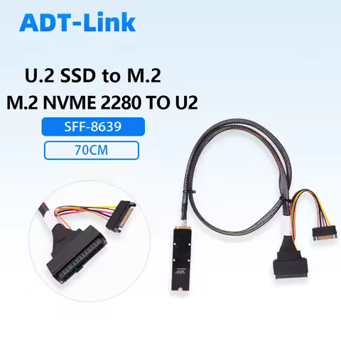 0.7m M.2 2280 NVMe To U.2 SFF-8639 Data Cable for Amphenol U.2 SSD To M.2 Adapter Cable, M.2 NVME 22
