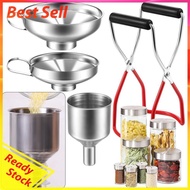 4Pcs Canning Funnel Multi-purpose Stainless Steel Canning Jar Lifter Rustproof Filling Funnel for Tr
