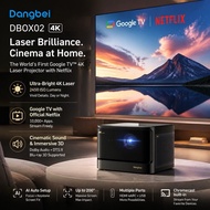 Dangbei Mars Pro 2 4K Laser Projector, Google TV Official Netflix c/w Free Tall Stand or Gimbal Stan