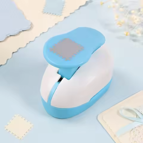 Square Craft Paper Punch Postage Stamp Edge Hole Puncher Lever Action Scrapbook Tool For Diy Cards J