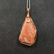 Jasper, weathered and eroded. Wire-wrapped Rugged Subtle Jasper Pendant. Rise to the occasion. Wear 