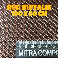 MERAH Carbon Fiber Carbon Kevlar Fiber Fabric Red Red Metallic Metallic Twill Yarn