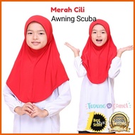 TUDUNG SEKOLAH RED CHILLI AWNING SCUBA| TUDUNG SEKOLAH LYCRA| TUDUNG SEKOLAH AWNING SCUBA|TUDUNG SEK