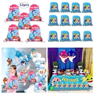 Bag Bag Cartoon Gift 12pcs/set Birthday Baby Theme Favor NonWoven Loot Party Happy Shark