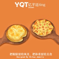 Mini Cheese Pizza Miniature Food Cream Glue Resin Accessories Play House Kitchen Toys Small Ornament