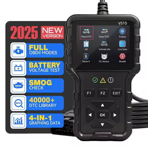V510 Obd2 Scanner Diagnostic Tool | Battery Tester, Engine Fault Code Reader, Real-Time Data, Dtc Se