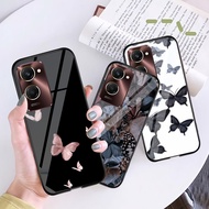 (U 446) Vivo Y18 Butterfly motif Glass Softcase - Vivo Y18 Glass Softcase - Vivo Y18 Case - VivoY18 