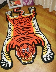 Creative Tiger Skin พรมพรมสัตว์สําหรับตกแต่งบ้านล้างทําความสะอาดได้แห้งเหมาะสําหรับห้องนั่งเล่นห้องน
