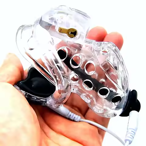 Electric Shock Chastity Device Offers Urethral Plug Integration With Breathable Cock Cage Design For