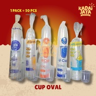 12 oz Oval Plastic Cup 14 oz/ 16 oz 18 oz/ 22 oz/ ThickBENING with Convex Lid