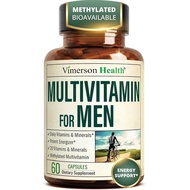 VimersonHealthMultivitaminforMen:MethylatedBVitamins,ChelatedMineralsandBioavailableD3forFocusand–Da