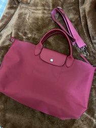 ❤️❤️ longchamp 真皮 尼龍 斜背包 豬肝紅 酒紅 桃紅 手提肩背包 公事包