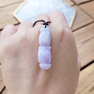 【親翠】天然翡翠 冰妖紅紫羅蘭手工雕刻竹節調整式繩鏈