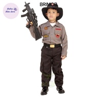 Baju Brimob anak seragam profesi Brimob cilik kostum festival Brimob