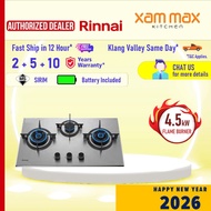 Rinnai 4.5kW RB773S 3 Burner Safety Built-in Gas Hob Replace RB-38HS Stainless Steel / Kitchen Stove