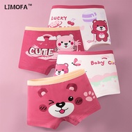 LJMOFA 4pcs/box 1-11Y Girl Babygirl Kids Underwear Cotton Soft and Sweat Absorbing Safety Antibiosis