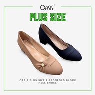 OASIS PLUS SIZE RIBBONFOLD BLOCK HEEL SHOES 7-515
